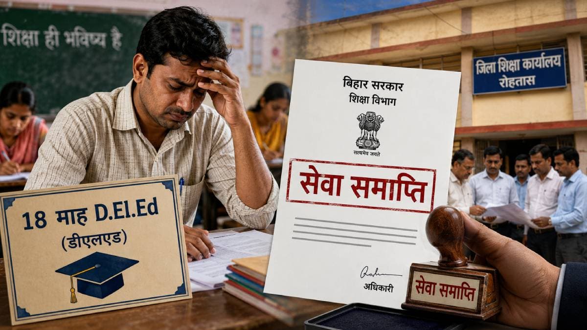 रोहतास: 18 माह डीएलएड वाले टीआरई-3 शिक्षकों पर गिरेगी गाज, सेवा समाप्ति की तैयारी शुरू