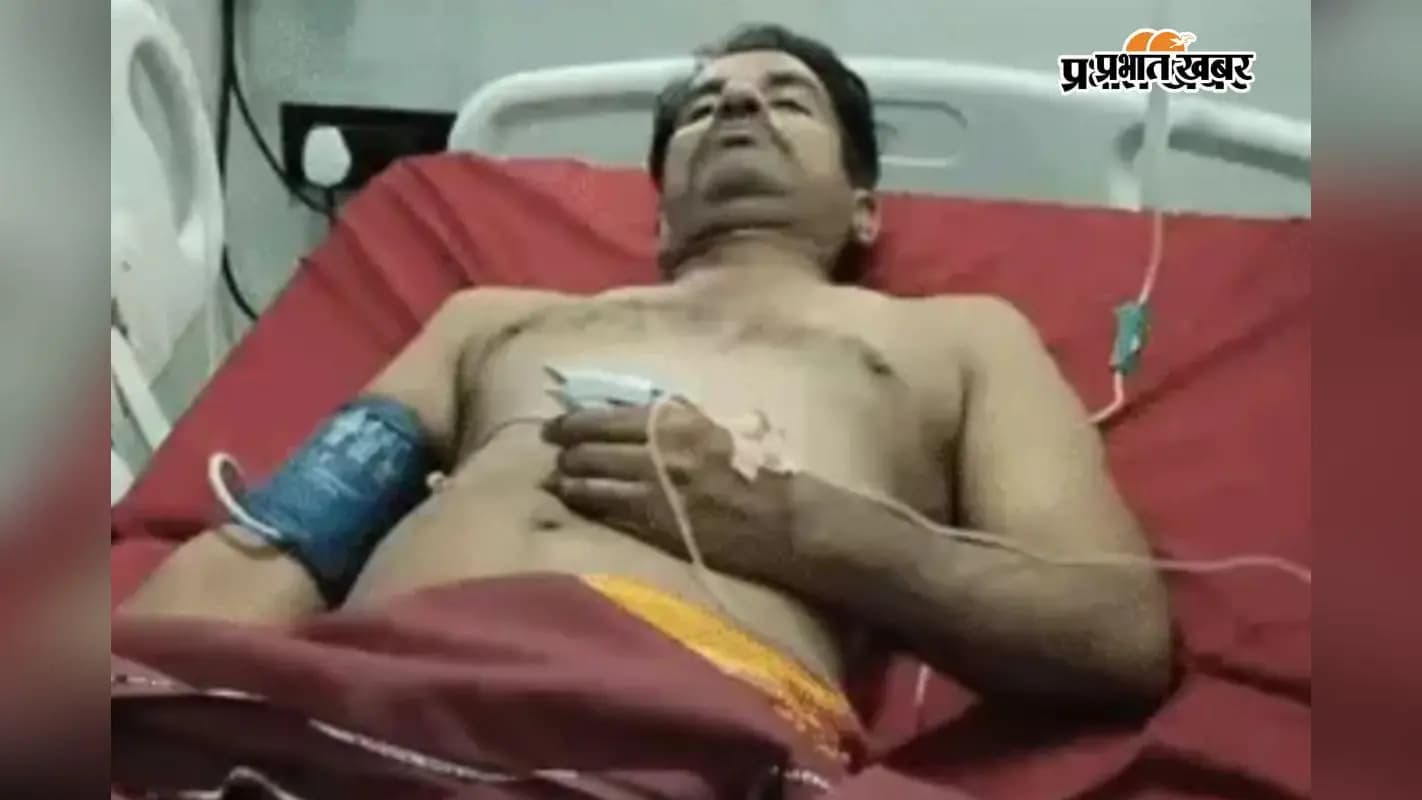 अस्पताल में इलाजरत गोली लगने से घायल विपिन. अस्पताल में इलाजरत गोली लगने से घायल विपिन.
