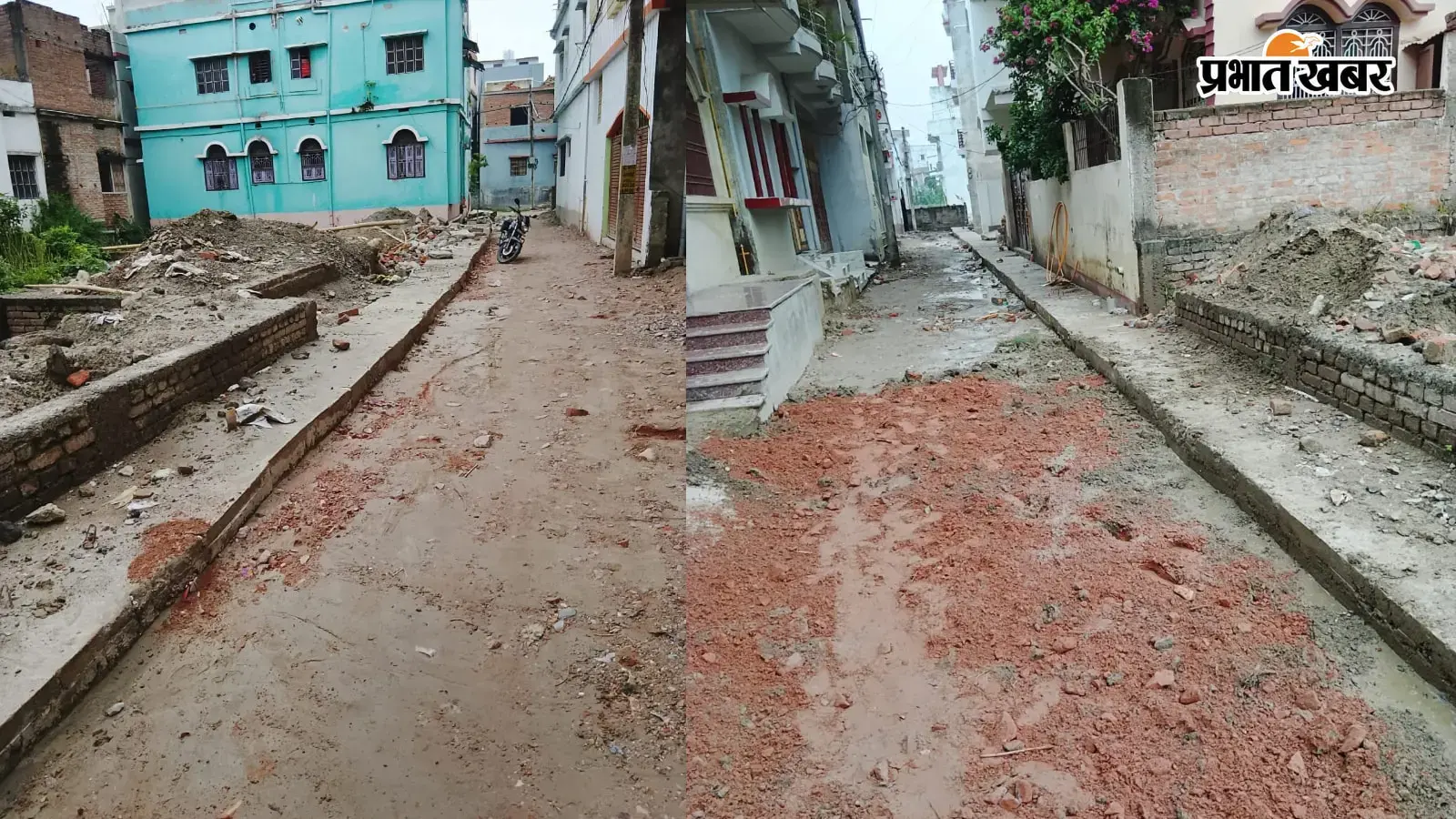 पिलिंथ लेवल से भी ऊंचा बना दिया नाला पिलिंथ लेवल से भी ऊंचा बना दिया नाला