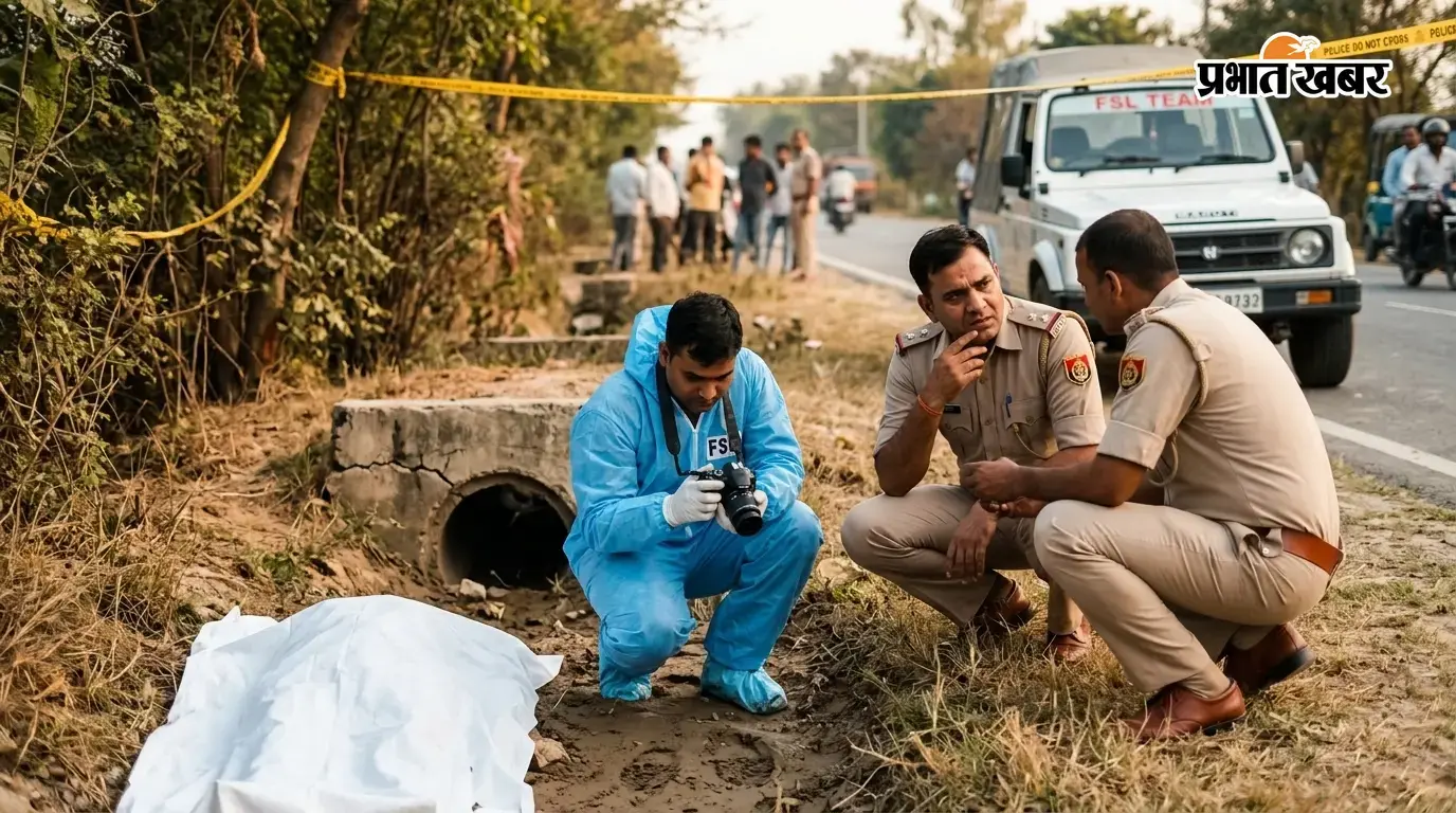 सड़क किनारे मिला युवती का शव,सनसनी. सड़क किनारे मिला युवती का शव,सनसनी.
