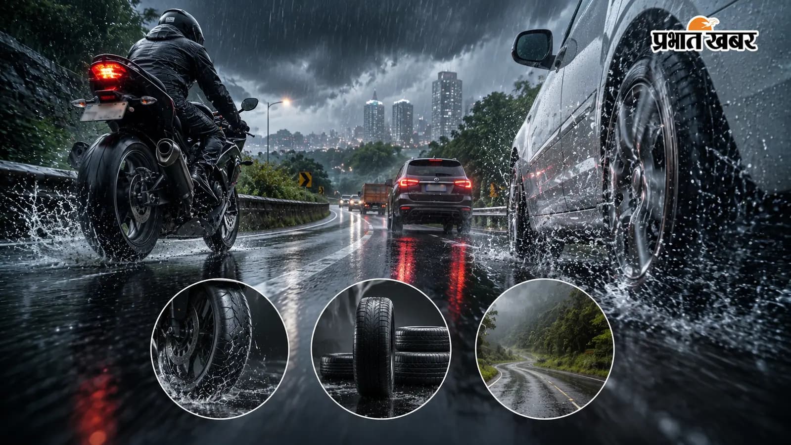 Tyres Safety Tips during rain (Image Credit: ChatGPT) Tyres Safety Tips during rain (Image Credit: ChatGPT)