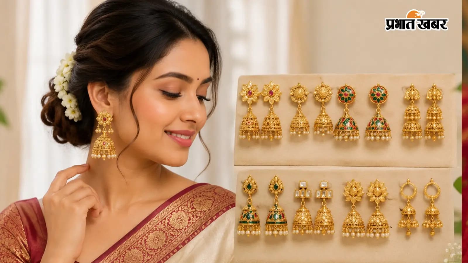 Gold Jhumka Designs(AI Image) Gold Jhumka Designs(AI Image)