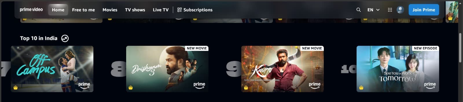 Amazon Prime Video Top 10 movies and web series