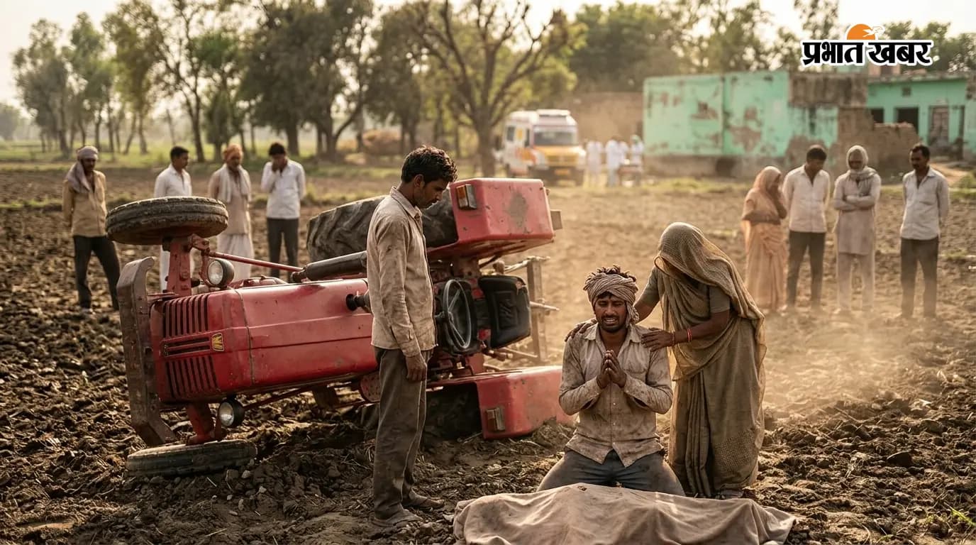 ट्रैक्टर पलटा, 22 वर्षीय कृष्णा की दर्दनाक मौत ट्रैक्टर पलटा, 22 वर्षीय कृष्णा की दर्दनाक मौत