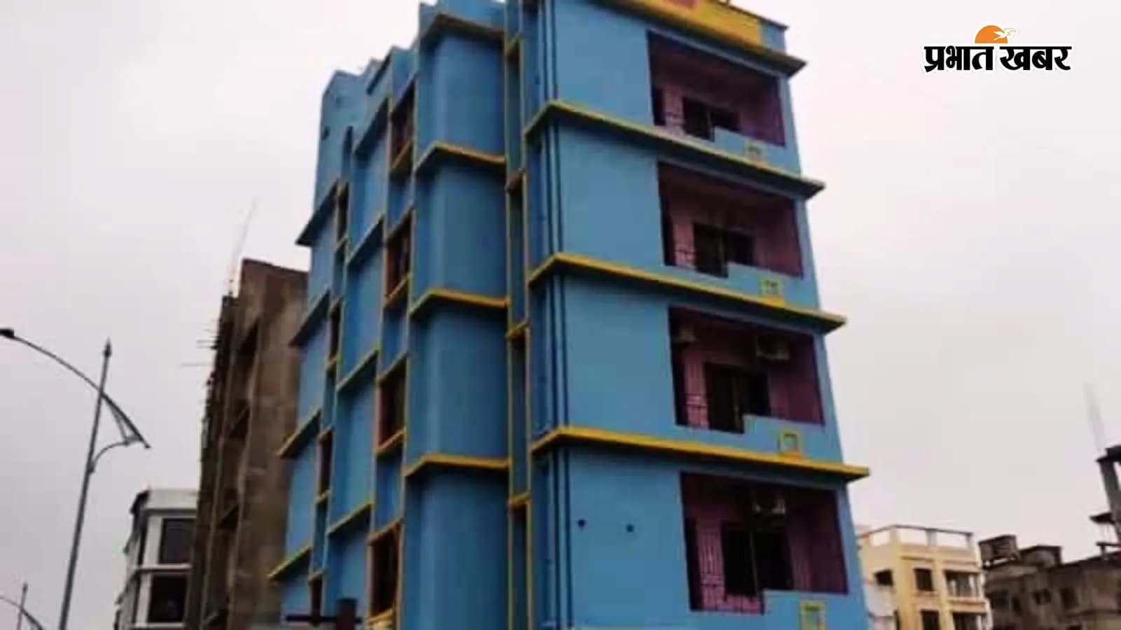 इसी बिल्डिंग में पुलिस ने की छापेमारी. इसी बिल्डिंग में पुलिस ने की छापेमारी.