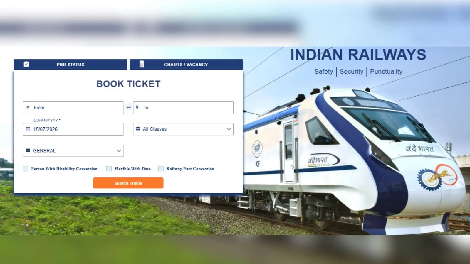 IRCTC New Website / Image: IRCTC IRCTC New Website / Image: IRCTC