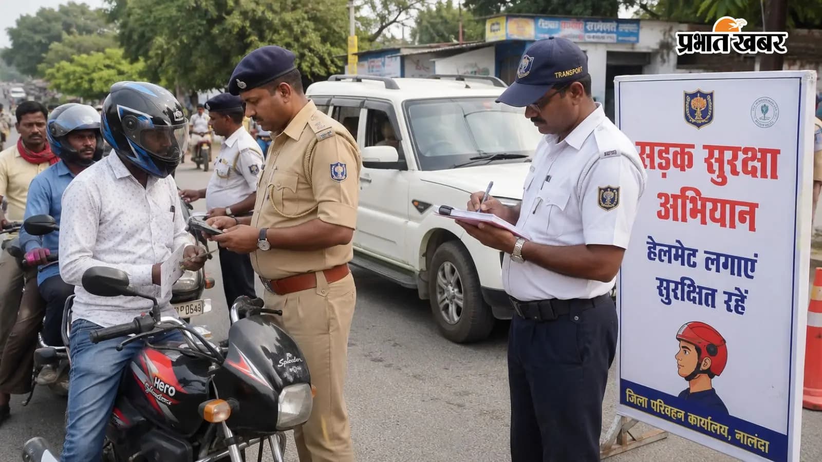नालंदा में सड़क सुरक्षा सख्त: हेलमेट, गति जांच तेज नालंदा में सड़क सुरक्षा सख्त: हेलमेट, गति जांच तेज