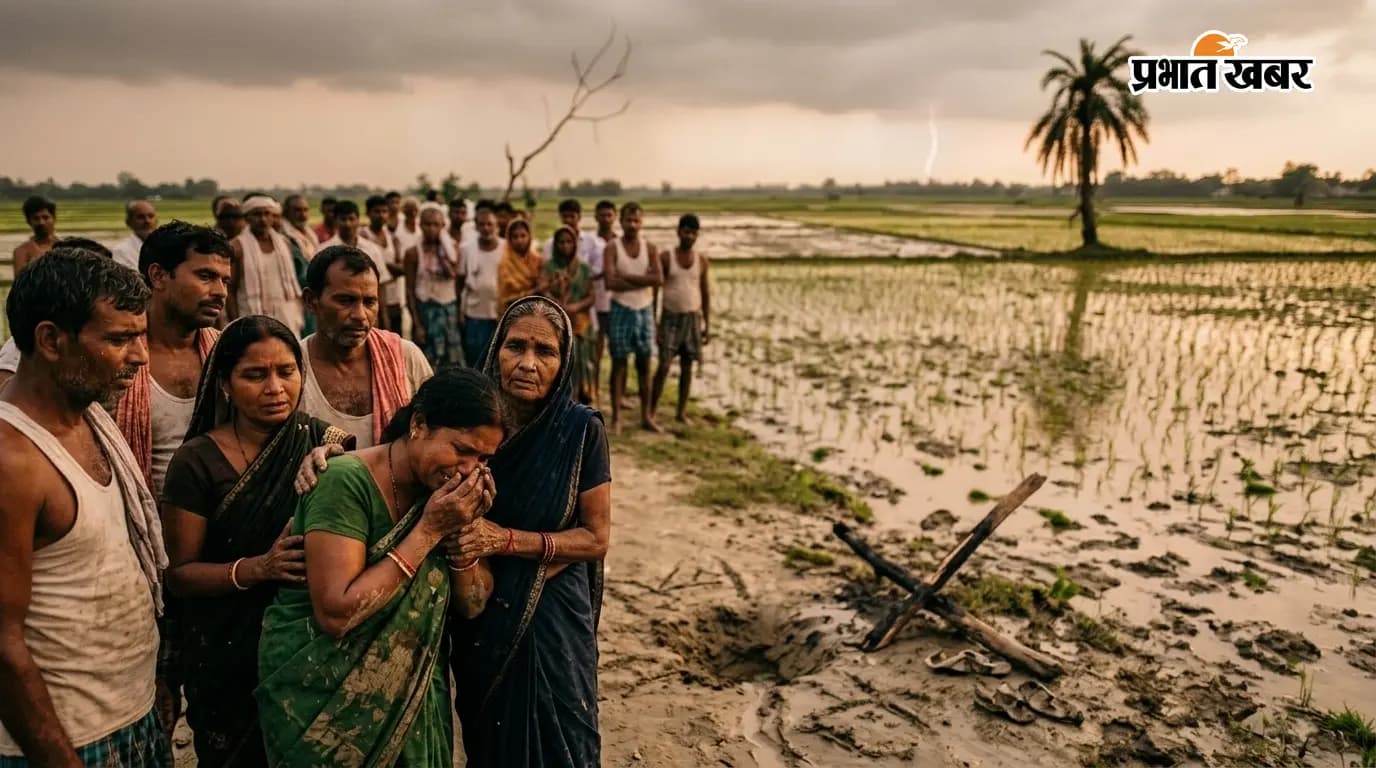 आकाशीय बिजली गिरने से धान रोप रहे किसान की मौत आकाशीय बिजली गिरने से धान रोप रहे किसान की मौत