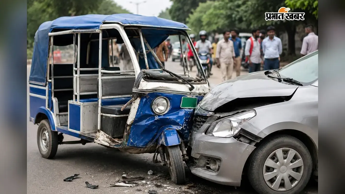 कैदी फरारी केस का आवेदन देकर लौट रहे थे चौकीदार, तेज रफ्तार वाहन ने मारी टक्कर, टोटो चालक की मौत
