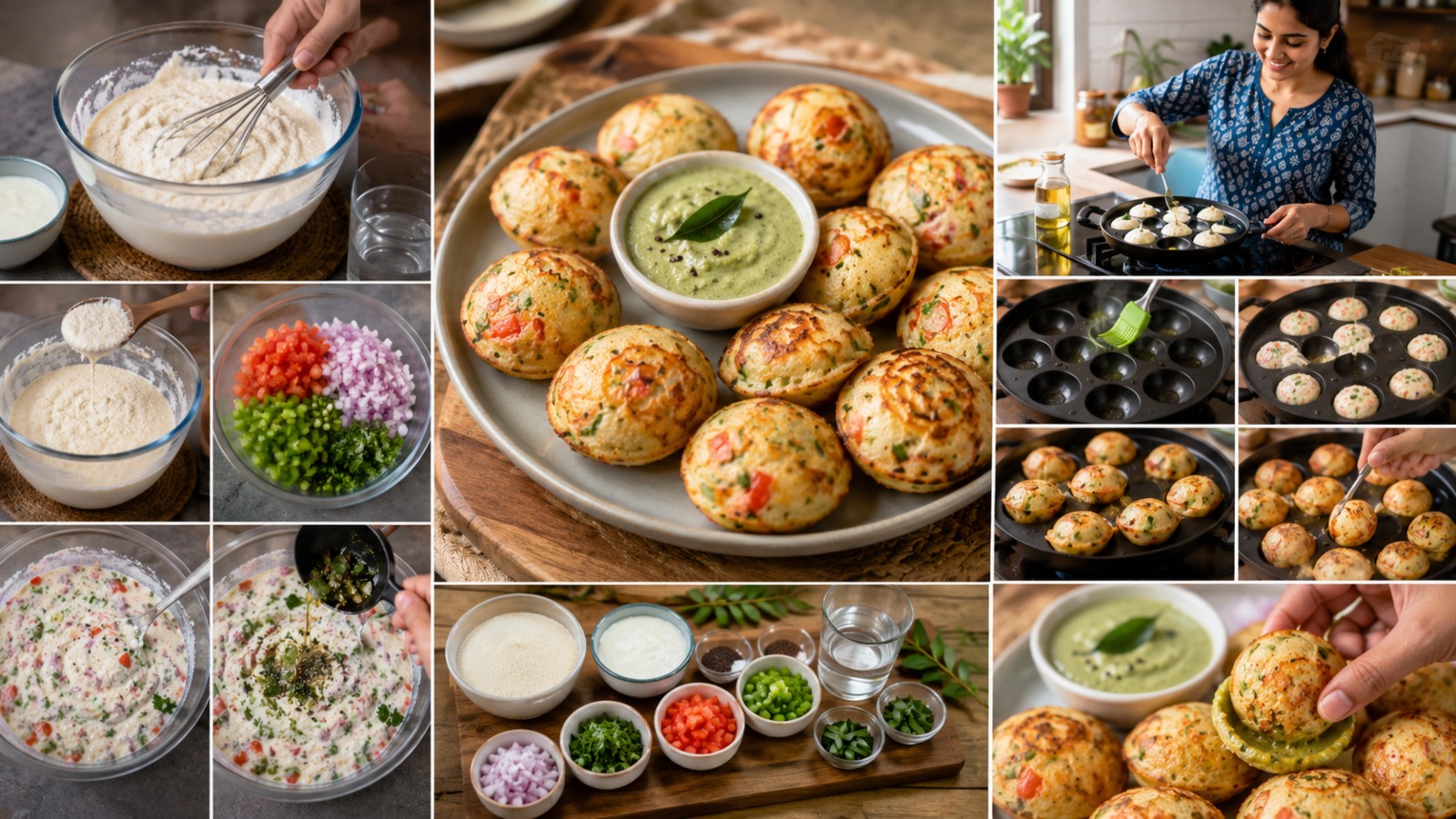 step by step suji appe recipe
