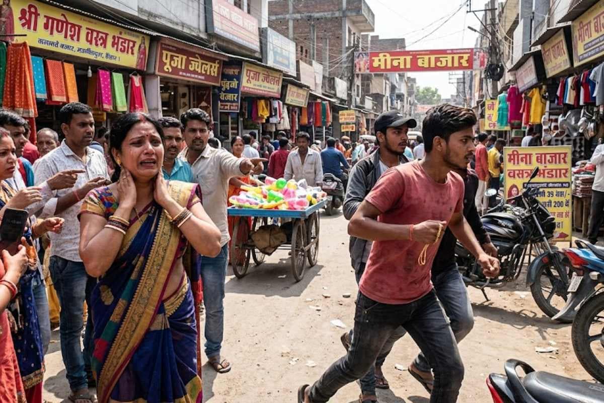 Motihari Chain Snatching Meena bazar chain snatching bike riders robbed woman gold chain cctv investigation Motihari Chain Snatching Meena bazar chain snatching bike riders robbed woman gold chain cctv investigation