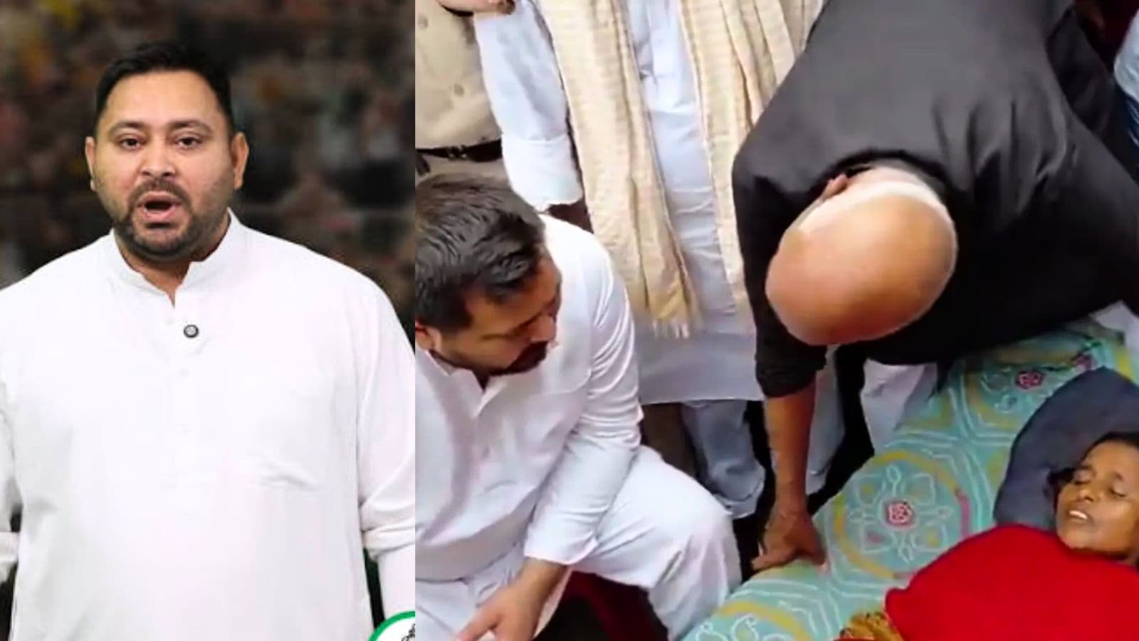 गांव पहुंचकर परिजनों से मिले तेजस्वी यादव