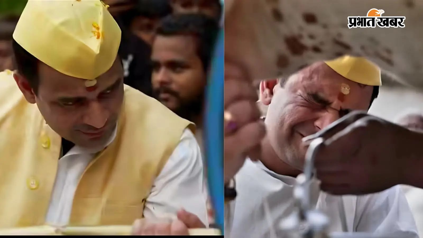 अपने पैतृक गांव पहुंचते ही दिखा देसी अंदाज तेज प्रताप यादव का