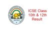 Icse Class 10 Isc Class 12 Result