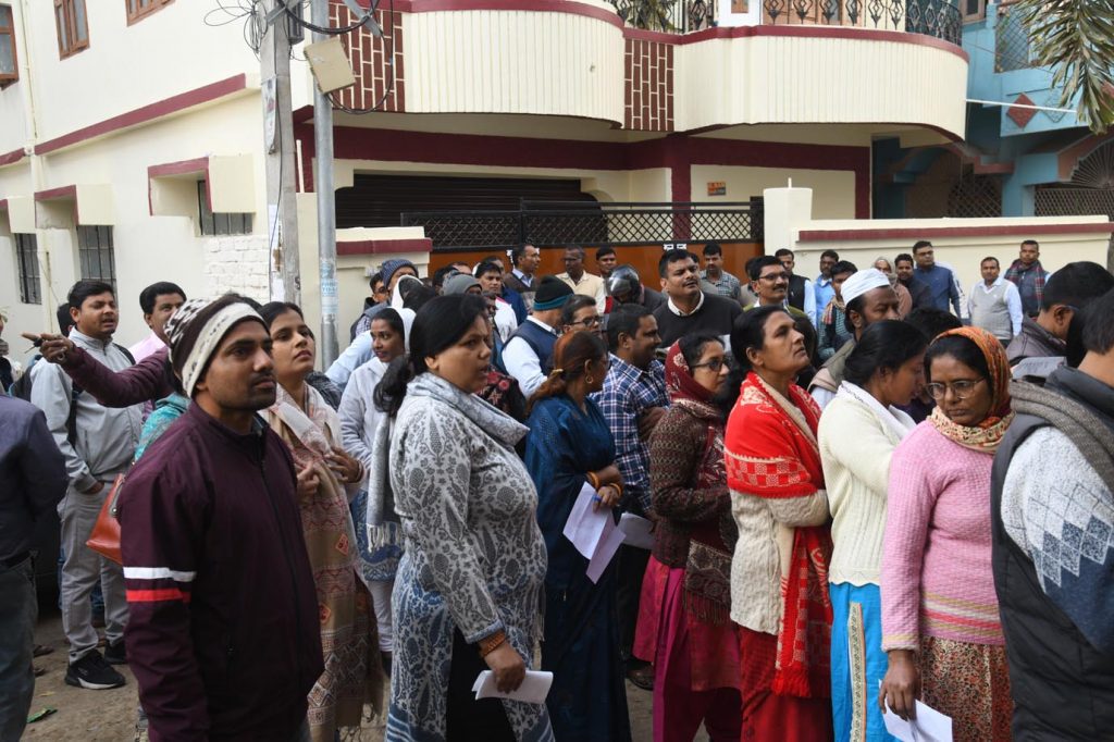 Aspirants Gather At An Examination Centre To Appear In The Competency Test First Sakshamta Pariksha For Teachers Of The State 2