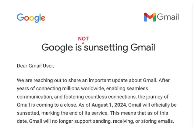 google gmail end
