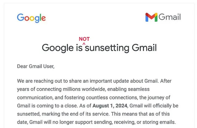 Google Gmail End