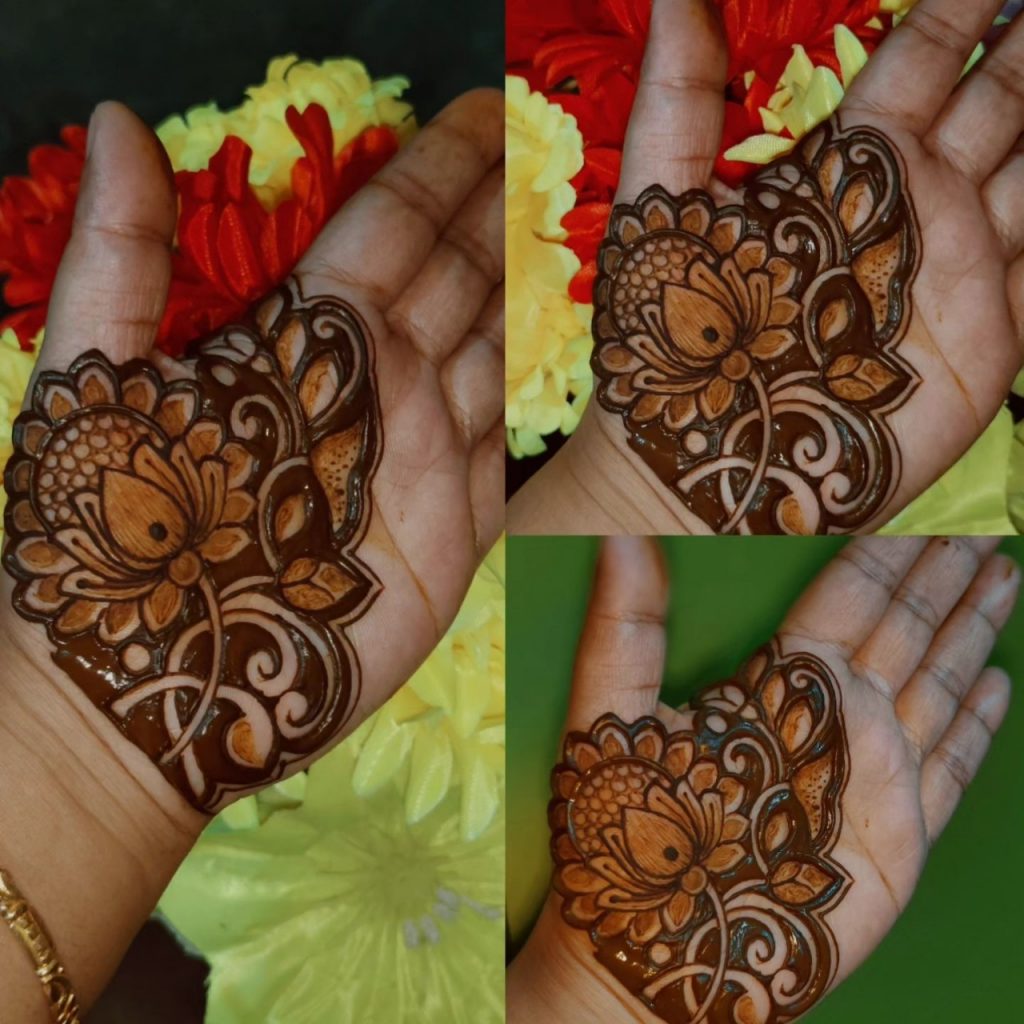 Mehndi Design : पूरे हाथों में मेहंदी लगाना पसंद नहीं, तो ये यूनिक डिजाइन हैं आपके लिए 6 Lotus Mehndi