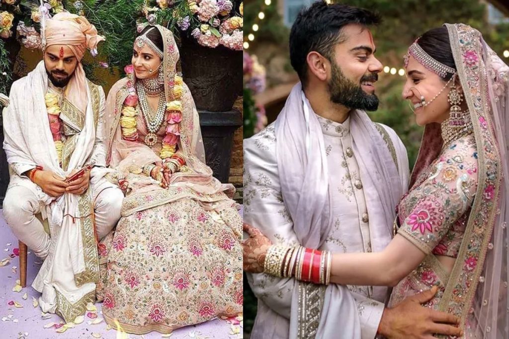 Celebrity Wedding Looks: विराट-अनुष्का से लेकर रकुल-जैकी तक, इन सेलिब्रिटीज ने पेस्टल शेड्स को किया अपने वेडिंग लुक में शामिल 1 Qwerryty14455723