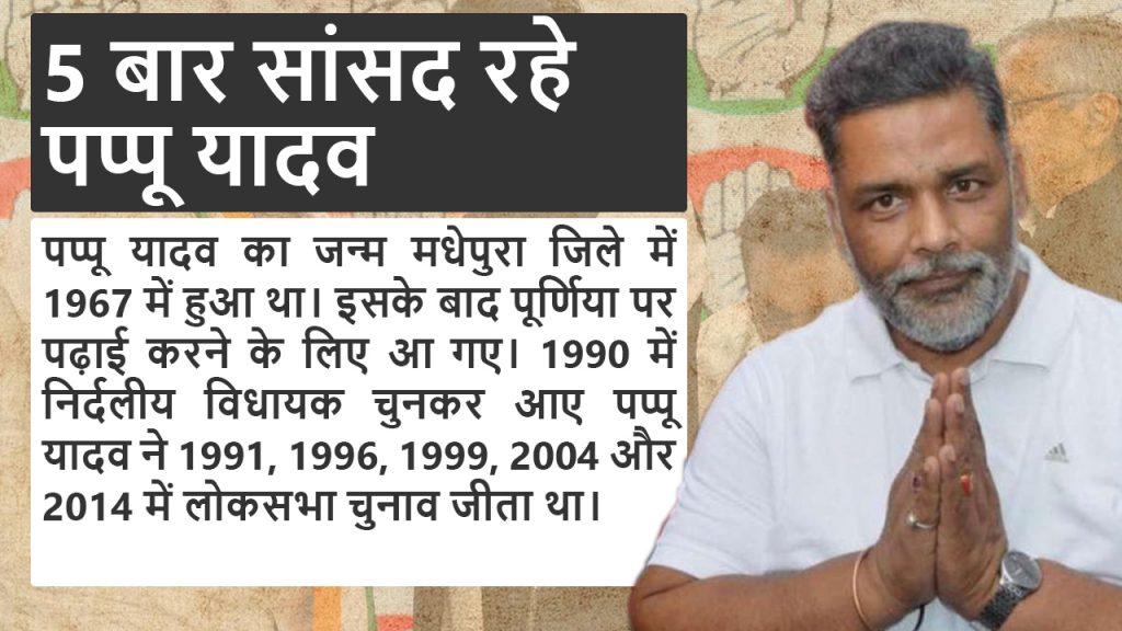 पूर्व सांसद पप्पू यादव ने 36 साल में जीते 6 चुनाव, जानिए अब तक का राजनीतिक सफर 2 2 4