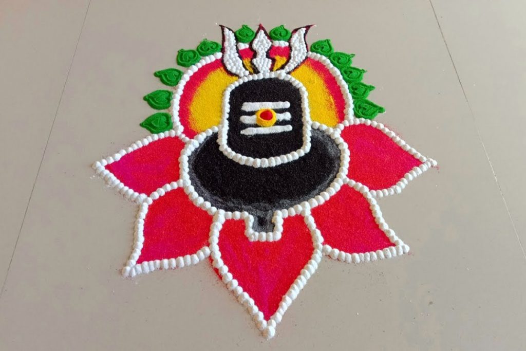 Mahashivratri Rangoli Designs: खूबसूरत रंगोली के साथ महाशिवरात्रि को बनाएं खास, यहां हैं कमाल के आइडियाज 4 Rangoli Design 1