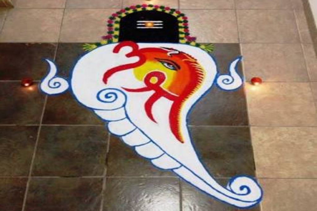 Mahashivratri Rangoli Designs: खूबसूरत रंगोली के साथ महाशिवरात्रि को बनाएं खास, यहां हैं कमाल के आइडियाज 6 Shankh 1