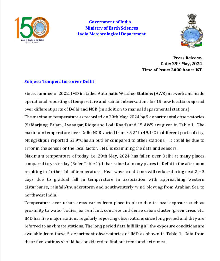 Weather Forecast: दिल्ली में 52.9 डिग्री सेल्सियस का डाटा गलत, जानें आज कैसा रहेगा मौसम का हाल 2 Mangeshpuri