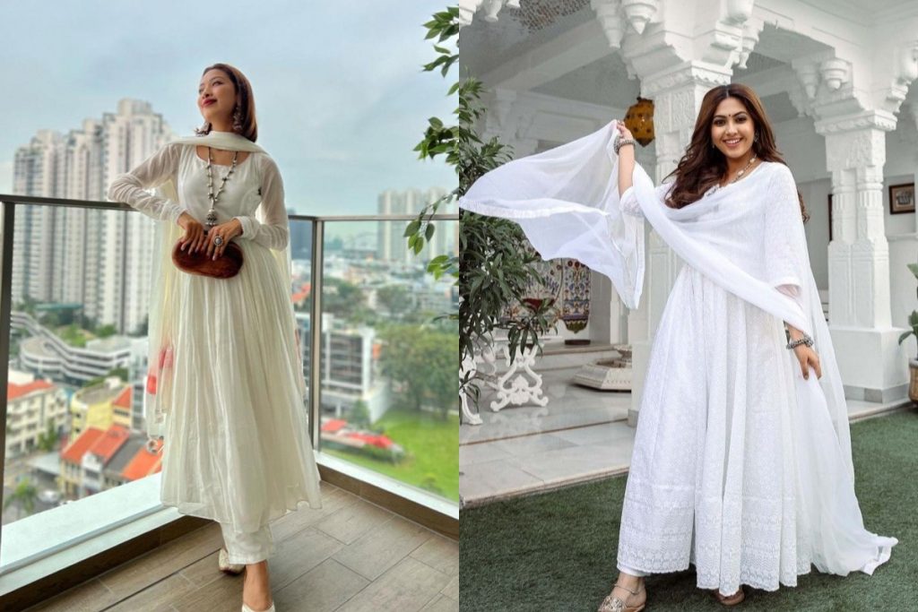 Eid-Ul-Adha Outfit Ideas: बकरीद पर पहनें ये डिजाइनर सूट, दिखेंगी सबसे हसीन 1 Long White Suit