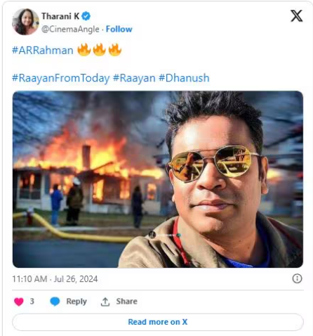 Raayan देख फैन्स ने बोली ये बात, ए.आर. रहमान ने फिर से दिखाया म्यूजिक में अपना कमाल 3 Screenshot 2024 07 26 160443