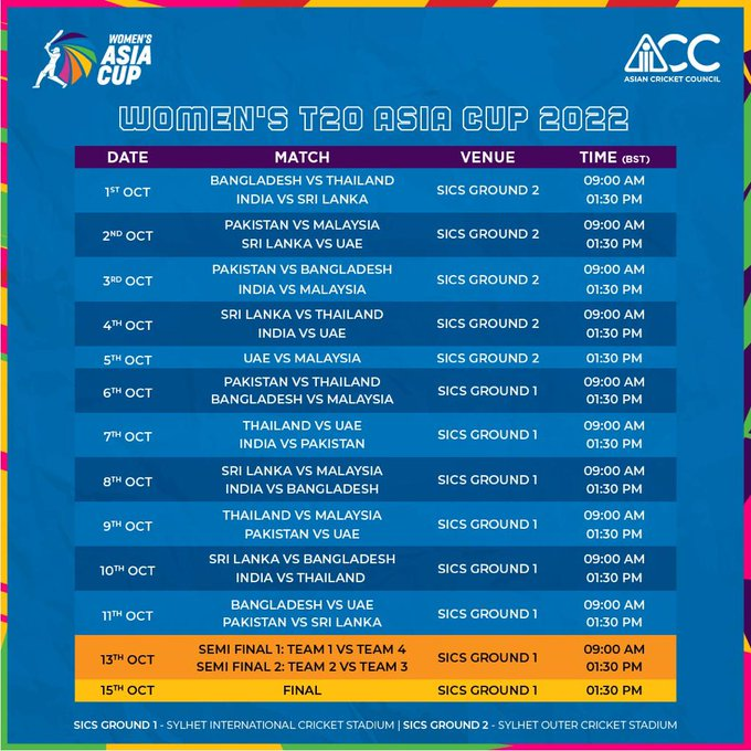 Women'S Asia Cup T20 2024: जानें कब और कहां फ्री में देख सकते हैं सभी मुकाबले 2 Image 229