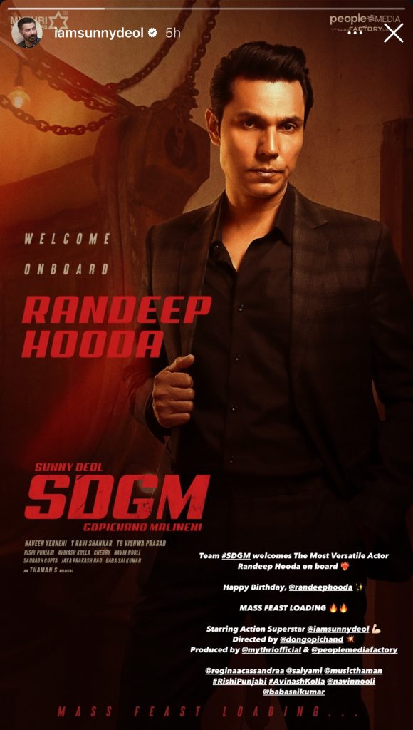 Sdgm: इंडिया की नंबर 1 एक्शन फिल्म में सनी देओल को मिलेगा रणदीप हुड्डा का साथ 1 Sdgm