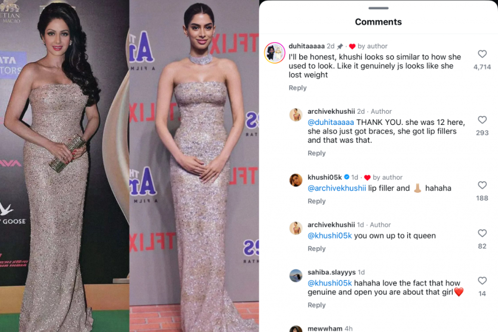 Khushi Kapoor: द आर्चीज स्टार ने अपने लिप फिलर्स और नोज जॉब के बारे में किया बड़ा खुलासा 1 Khushi Kapoor