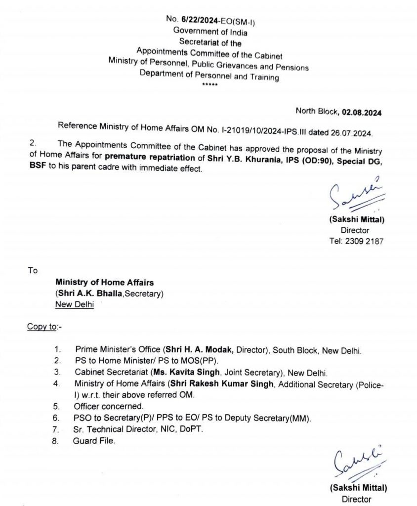 गृह मंत्रालय ने BSF चीफ को पद से हटाया, स्पेशल DG पर भी बड़ा एक्शन, जानें पूरा मामला 1 bsf