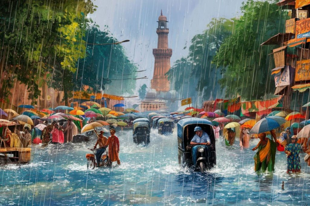 Weather Update: दिल्ली राजस्थान यूपी में भारी बारिश का अलर्ट जारी, उत्तराखंड-हिमाचल में भूस्खलन की चेतावनी 1 Delhi Rain