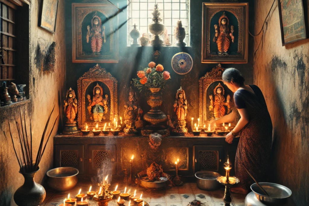 Poojaghar Cleansing Tips: पूजा का दिया लगाने से हो रही है पूजा घर की दीवारे काली तो जानिए सरल उपाय 1 Poojaghar 2