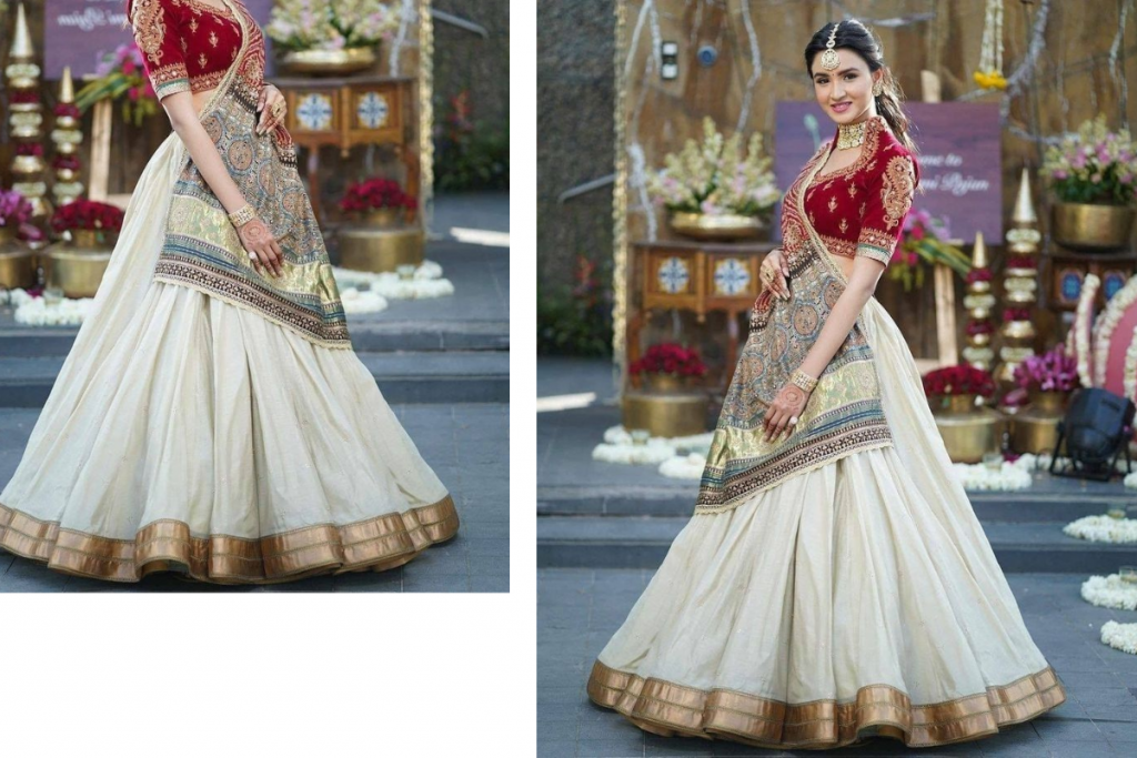 Navratri Outfits For Dandiya: पुरानी बनारसी साड़ी से बनावायें गरबा नाईट के लिए चनिया चोली 5 Style Choli 1