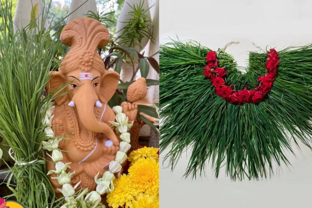 Durva Garland For Ganesha: भगवान श्री गणेश को अर्पित करने के लिए ऐसे बनाएं दूर्वा की माला 1 Durva Garland 5