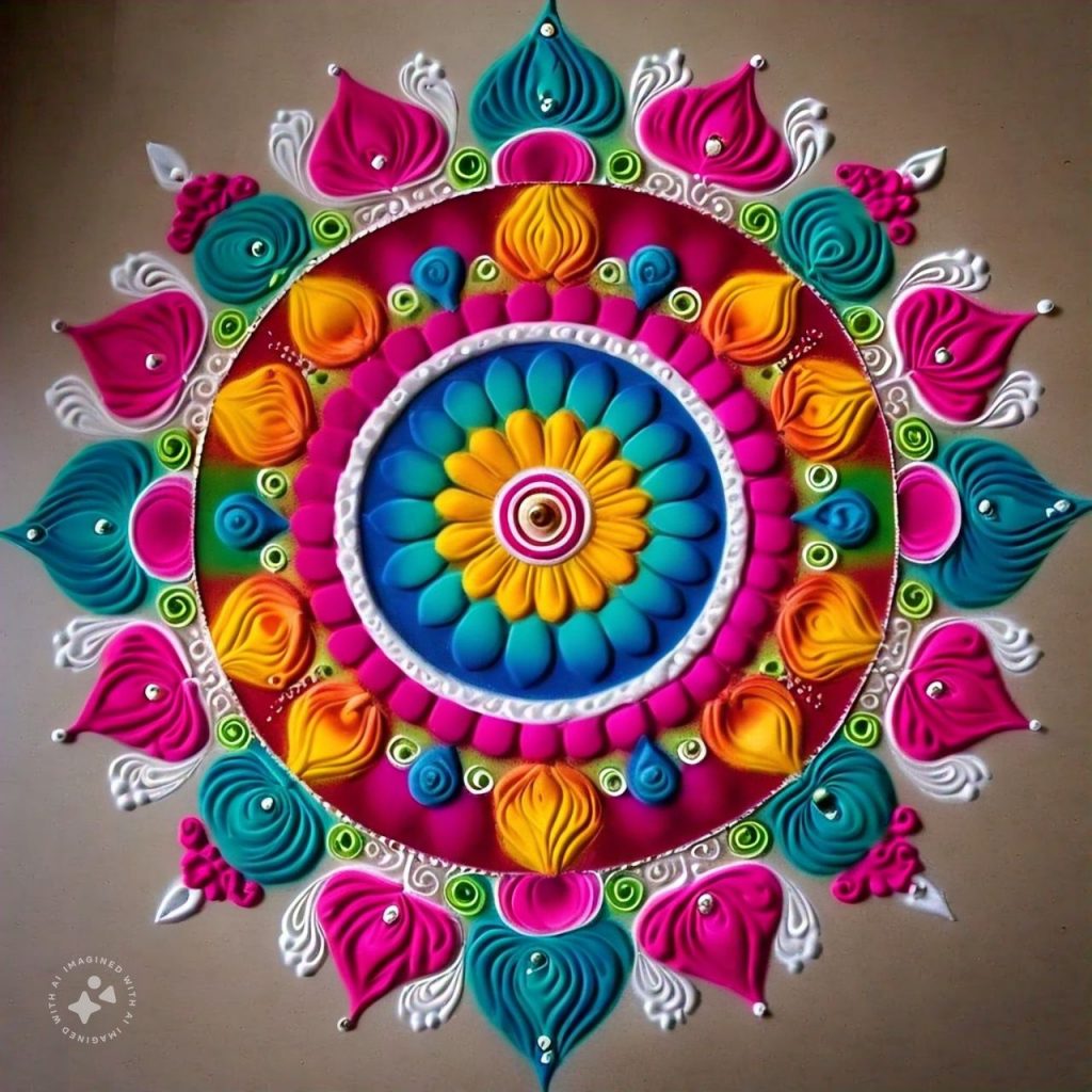 Diwali Simple Rangoli Design 2024: धनतेरस और दिवाली पर घर में बनाएं खूबसूरत रंगोली के डिजाइन, देखें Rangoli Photos 4 39B51038 7984 4B64 B742 F7D3560Dc46F