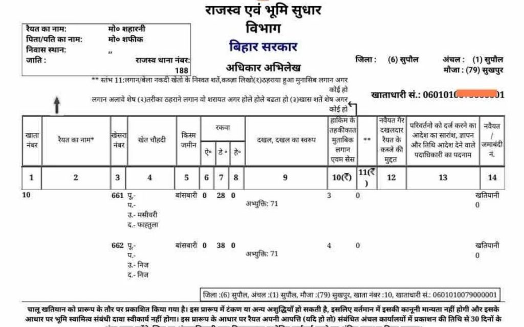 Bihar Land Survey: ऑनलाइन मिलेगी खतियान की नकल, सिर्फ इतना रुपये देना होगा प्रति कॉपी शुल्क 1 Khatiyan