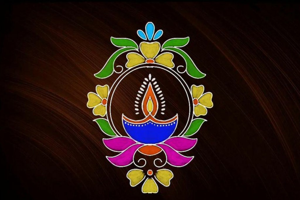 Easy Rangoli Design: दीवाली पर बनाएं ये आसान रंगोली, देखें डिजाइन 3 Rangoli Design 1
