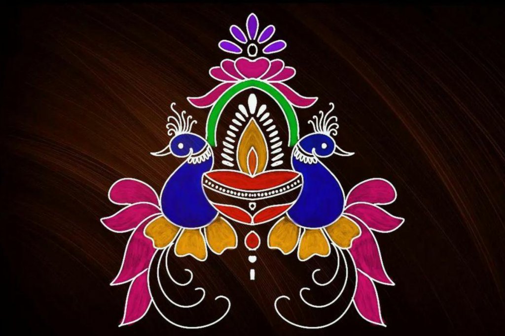 Easy Rangoli Design: दीवाली पर बनाएं ये आसान रंगोली, देखें डिजाइन 2 Rangoli Design