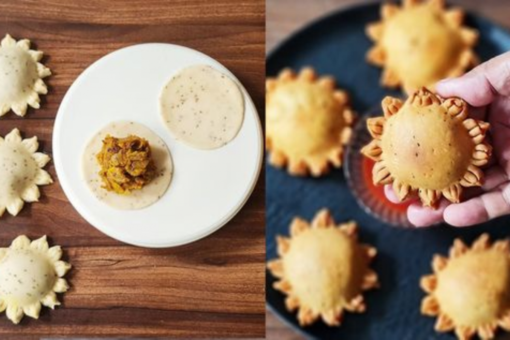 Sun-Flower Samosa Recipe: त्योहार में तड़का लगाने के लिए झटपट बनाएं सनफ्लावर समोसा 1 Sun Flower Samosa