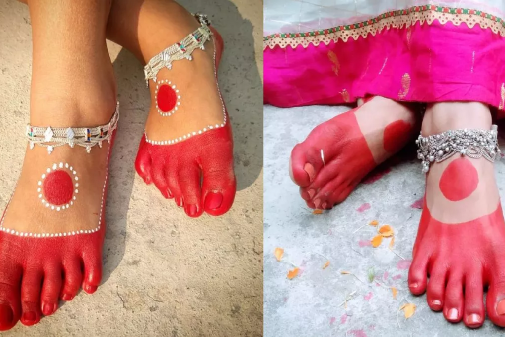 Karva Chauth: करवाचौथ पर महावर डिज़ाइन, पति का ध्यान खींचने के लिए बेस्ट टिप्स 2 Untitled Design 2024 10 20T002948.894