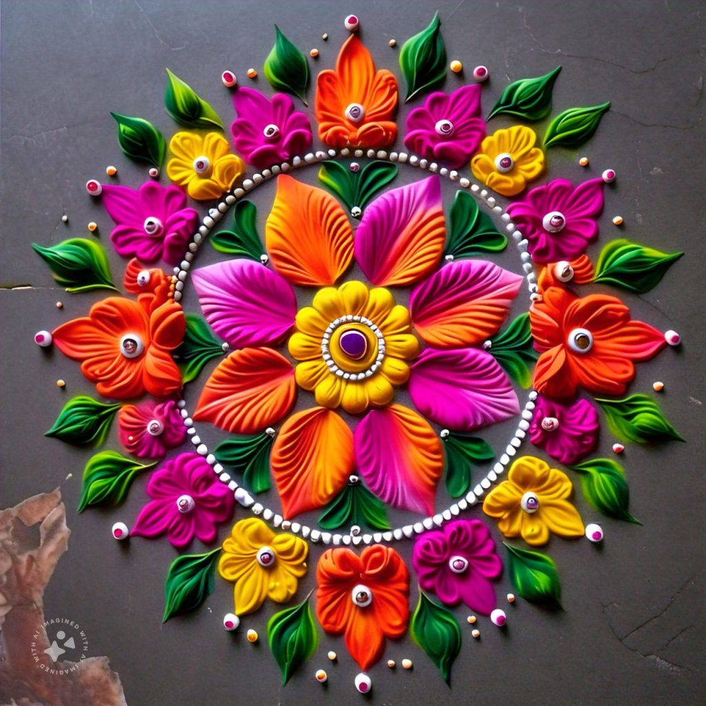 Diwali Rangoli: दिवाली पर खुद तारीफ बटोरेंगे ये रंगोली डिजाइन, अभी करें Save 4 Flower Rangoli Design