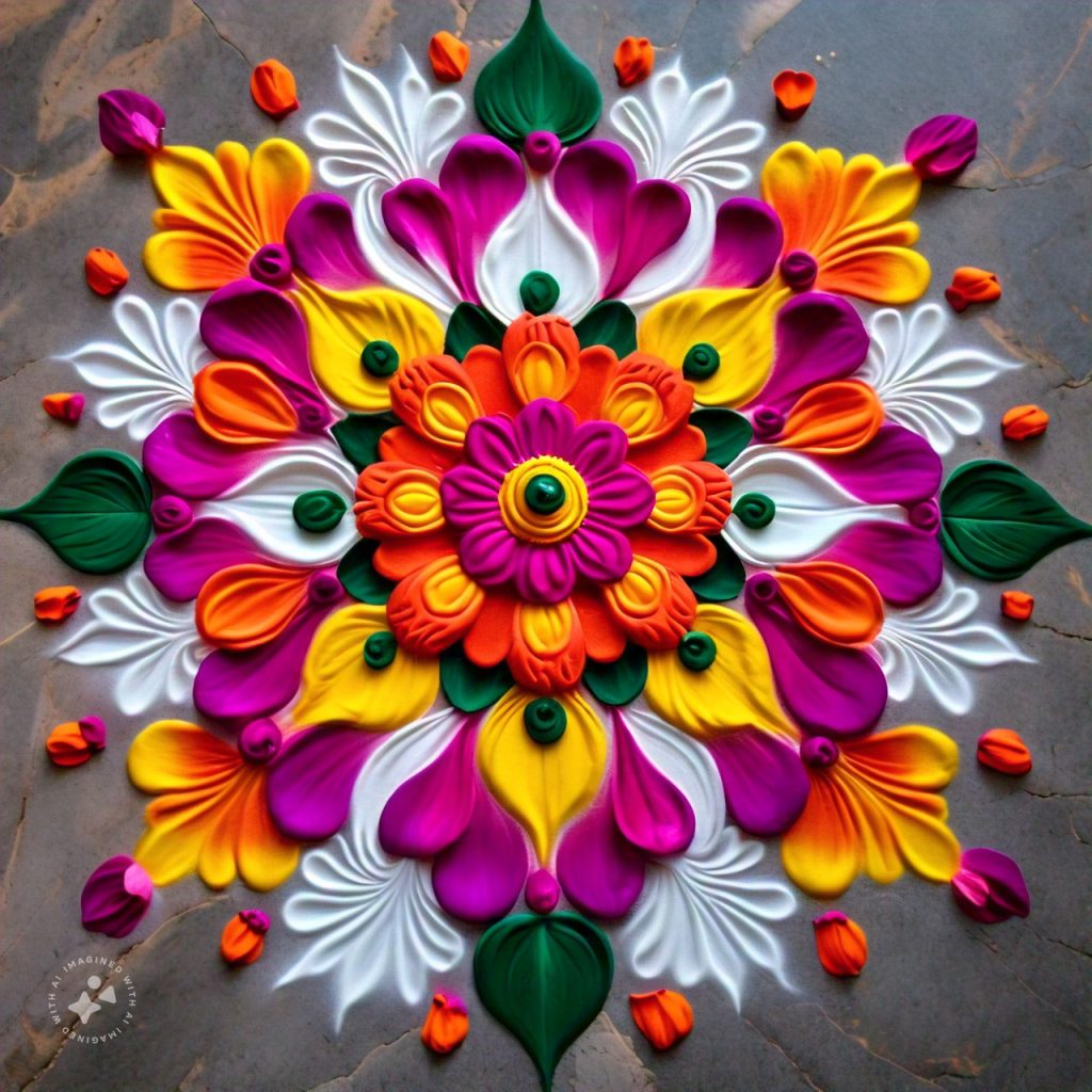 Diwali Rangoli: दिवाली पर खुद तारीफ बटोरेंगे ये रंगोली डिजाइन, अभी करें Save 5 Flower Rangoli Design 2