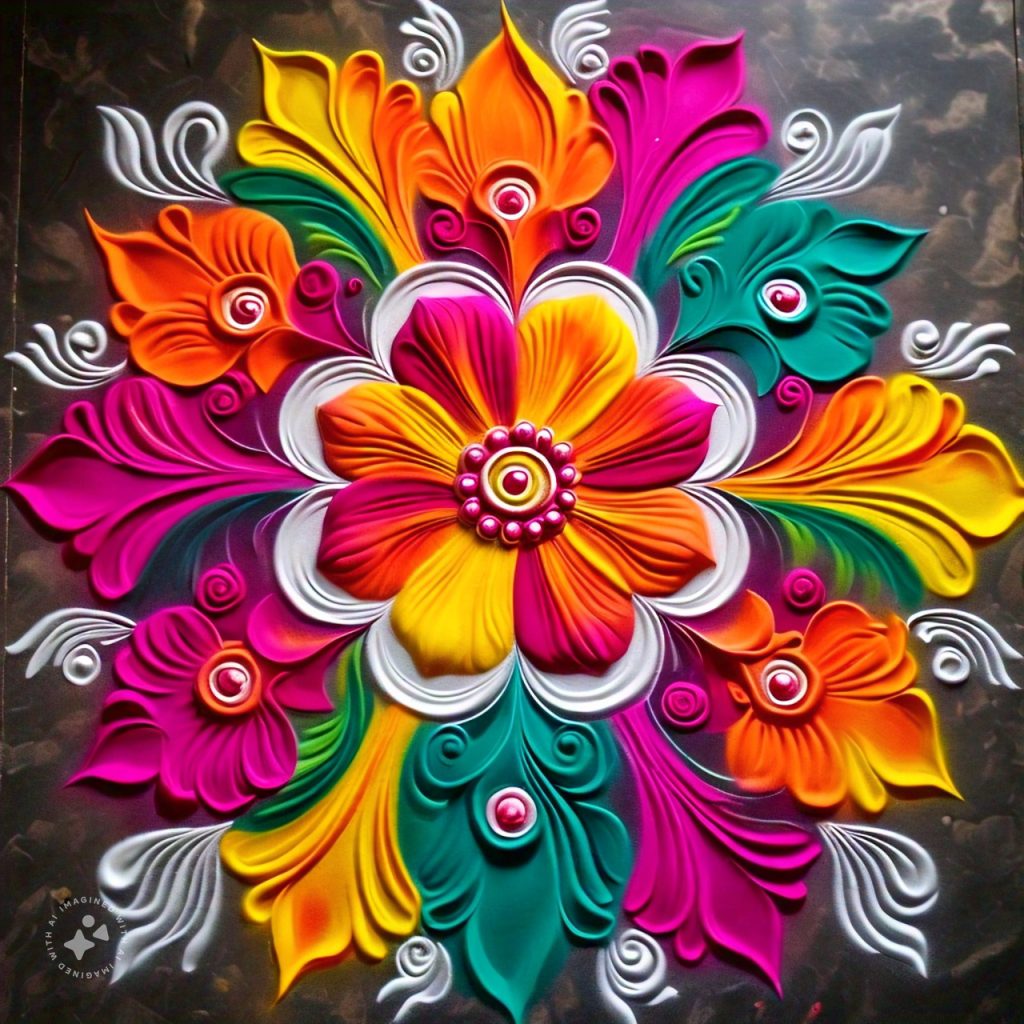 Diwali Rangoli: दिवाली पर खुद तारीफ बटोरेंगे ये रंगोली डिजाइन, अभी करें Save 6 Flower Rangoli Design 3
