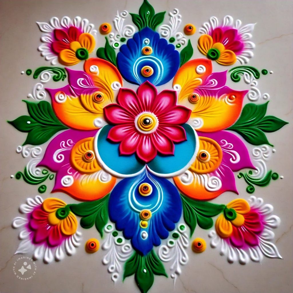 Diwali Rangoli: दिवाली पर खुद तारीफ बटोरेंगे ये रंगोली डिजाइन, अभी करें Save 7 Simple Flower Rangoli Design