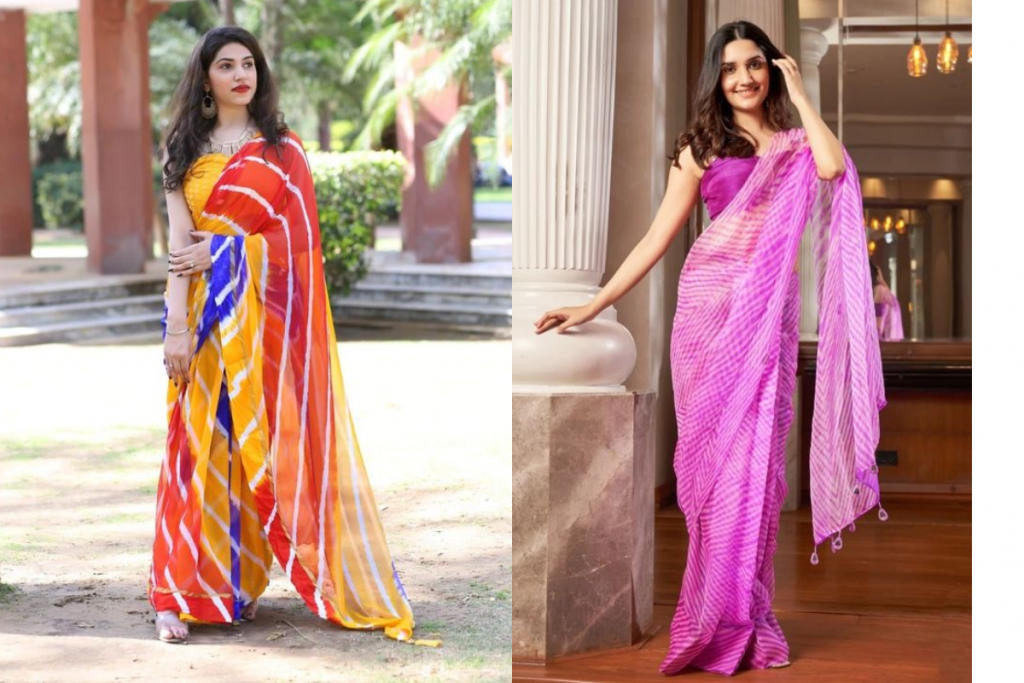 Bhai Dooj Leheriya Saree Fashion: भाई दूज पर पहनें लहरियां साड़ी, आपको देगी सिंपल और एलीगेंट लुक 1 Lehariya Saree 1