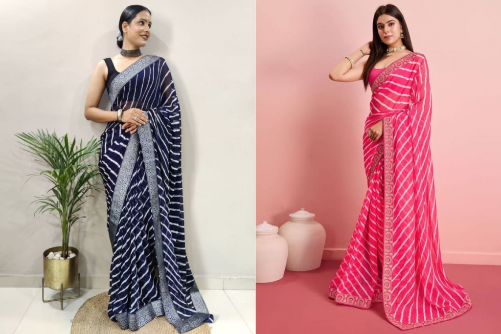 Bhai Dooj Leheriya Saree Fashion: भाई दूज पर पहनें लहरियां साड़ी, आपको देगी सिंपल और एलीगेंट लुक 6 Lehariya Saree 3