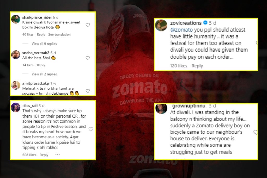 Zomato: डिलीवरी पार्टनर ने दिवाली की रात 11 बजे तक की मेहनत, कमाई जानकर भावुक हुए लोग 1 Public Comment On His Video